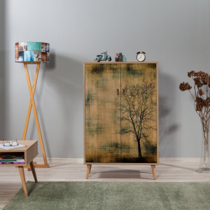 Comoda Model Multibox V3, Stejar sonoma, 80x36x127 cm - Img 2