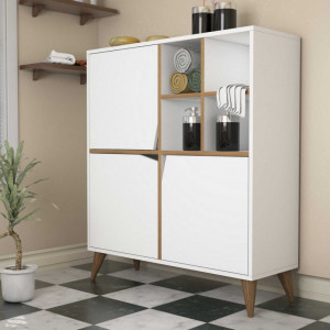 Comoda Model Pulse, Alb/Nuc, 100x30x115 cm - Img 3