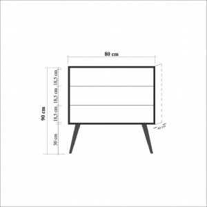 Comoda Model Trio, Stejar sonoma/Multicolor, 80x40x90 cm - Img 6