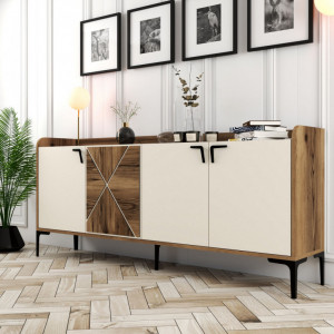 Comoda Model Venedik, Nuc/Crem, 180x35x78 cm - Img 2