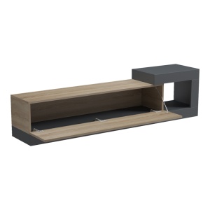 Comodă TV Flato, stejar sonoma/antracit, 150x29.5x38.5 cm - Img 2