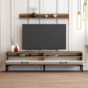Comoda TV Istanbul - Walnut, Alb - Img 3