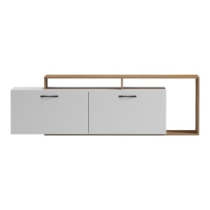 Comodă TV Model Tobler, Alb/Stejar, 170x40x53 cm - Img 3