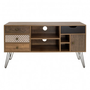 Comoda TV Pako World, Model Boho, xx cm, Nuc/Negru - Img 5