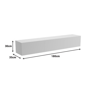 Comoda TV Rival, suspendata, cu iluminare LED, Antracit, 180 x 35 x 30 cm - Img 6