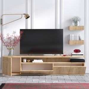 Comoda TV Salvador, Model Alika, 180x45x35 cm, Stejar - Img 2