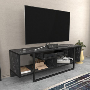 Comoda TV Salvador, Model Asal, 120x40.2x35.2 cm, Negru - Img 2
