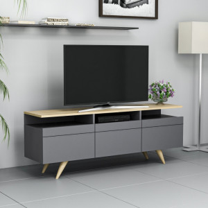 Comoda TV Salvador, Model Berlin, 150x52x35 cm, Antracit - Img 2
