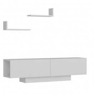 Comoda TV Salvador, Model Ekol, 150x40x31.5 cm, Alb - Img 3