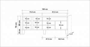 Comoda TV Salvador, Model Marina, 160x76x45 cm, Multicolor - Img 5