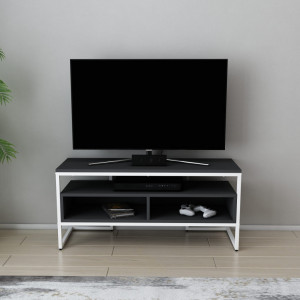 Comoda TV Salvador, Model Merrion, 110x49.9x35 cm, Alb/Antracit - Img 1