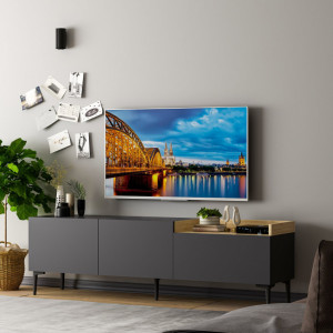 Comoda TV Salvador, Model Mia, 160x48x37 cm, Antracit - Img 5