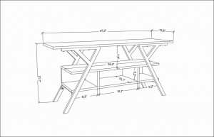 Comoda TV Salvador, Model Minerva, 120x55x35 cm, Negru/Stejar - Img 6