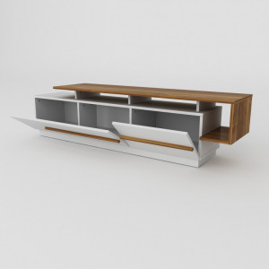 Comoda TV Salvador, Model Pia, 180x46.4x38.9 cm, Nuc/Alb - Img 6