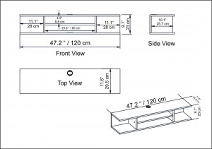 Comoda TV Salvador, Model Pivot, 120x23x29.5 cm, Alb - Img 7