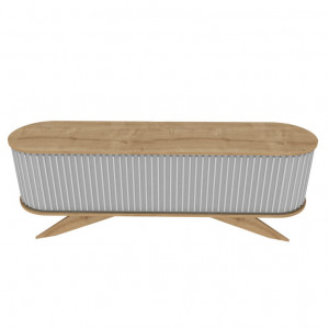 Comoda TV Salvador, Model Stor, 180x60x43 cm, Stejar safir/Alb - Img 3