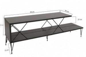 Comoda TV Salvador, Model Street, 120x40x30 cm, Antracit - Img 4