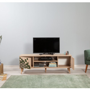 Comoda TV Salvador, Model TRUVA-121, 140x50x40 cm, Multicolor - Img 3