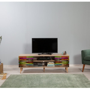 Comoda TV Salvador, Model Truva, 140x50x40 cm, Multicolor - Img 1