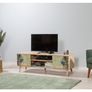 Comoda TV Salvador, Model Truva, 140x50x40 cm, Multicolor - Img 3