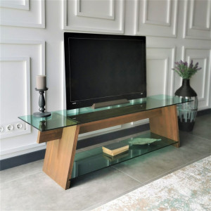 Comoda TV Salvador, Model TV202, 158x45x40 cm, Stejar - Img 2