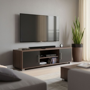 Comodă TV Serank, stejar/anthracite, 120x40x40 cm