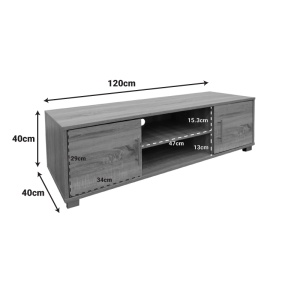 Comodă TV Serank, stejar/anthracite, 120x40x40 cm - Img 5