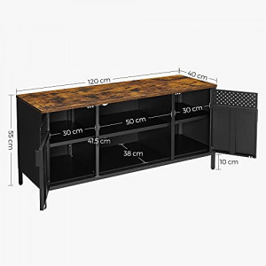 Comoda TV Songmics, Model Rios, 120x40x55 cm, Negru - Img 4