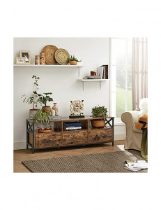 Comoda TV Vasagle, Model Baker, 40x147x50 cm, Maro rustic/Negru - Img 3