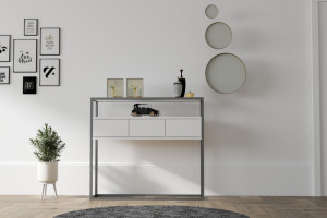 Consola Model Guarda, Alb, 90x34x70 cm - Img 2
