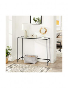 Consola Model Kai, Negru, 100x35x80 cm, blat sticla securizata - Img 3