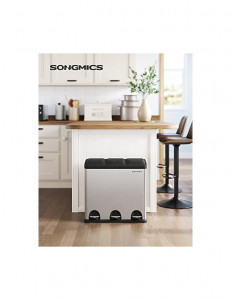 Cos de reciclare, Songmics, 54L, Silver+Black, LTB54L - Img 2