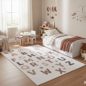 Covor Copii Coco Letter World Crem, 160 x 230 cm