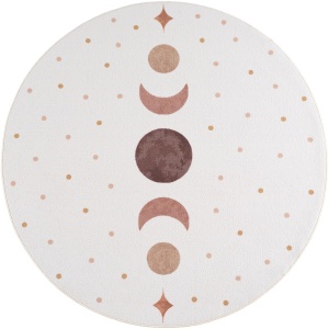 Covor Copii Coco Moon Phases Crem, Rotund, D200 cm - Img 2