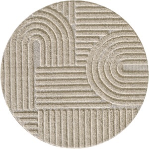 Covor Rotund VivaDeco Art V1, D200 cm, Bej, 100% Polipropilena, Fir 8 mm, 1900 g/mp, OEKO-TEX Standard 100 - Img 2