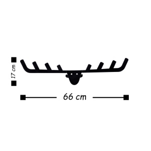 Cuier metalic Model Antler, Negru, 66x0.2x17 cm - Img 3