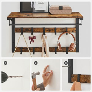 Cuier Model Reese, Maro Rustic/Negru, 65x30x42 cm - Img 6