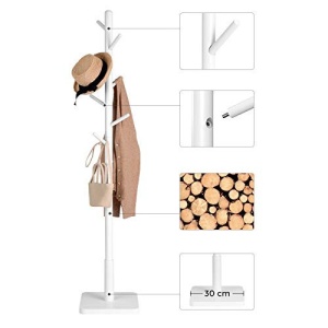 Cuier tip pom Model McPherson, Alb, 30x30x175 cm - Img 2