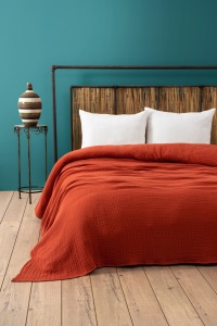Cuvertura pentru Pat Dublu Model Muslin Tile Red (220 x 250)