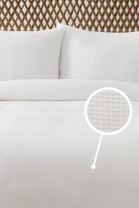 Cuvertura Pique pentru pat 1 Persoana Model Waffle White - Img 2