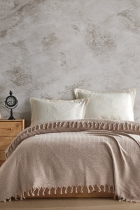 Cuvertura Pled pentru pat dublu Model Berlino Beige
