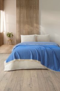 Cuvertura Pled pentru pat dublu Model Diamonds Blue