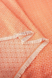 Cuvertura Pled pentru pat dublu Model Diamonds Orange - Img 2