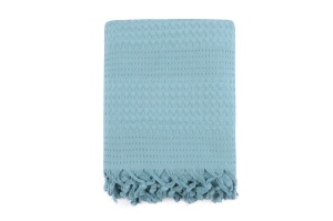 Cuvertura Pled pentru pat dublu Model Peacook Petrol Green - Img 5