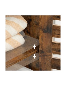Dulap de depozitare pentru baie, Vasagle, Maro Rustic, 40 x 30 x 167 cm, BBK160X01 - Img 5
