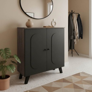 Dulap de pantofi Cathi, natural/antracit, 80x34x95 cm