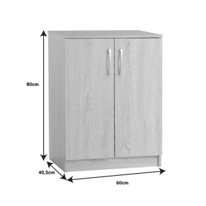 Dulap de pantofi Shordo, alb/natural, 60x40.5x80 cm - Img 5