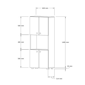 Dulap Guzel, nuc, 60x31.5x140 cm - Img 3