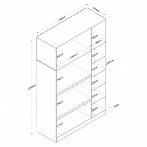 Dulap haine Model BA104, Alb, 145x55x239 cm - Img 5