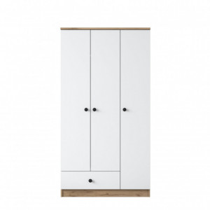 Dulap haine Model BA117, Alb/Nuc, 90x42.5x170 cm - Img 8